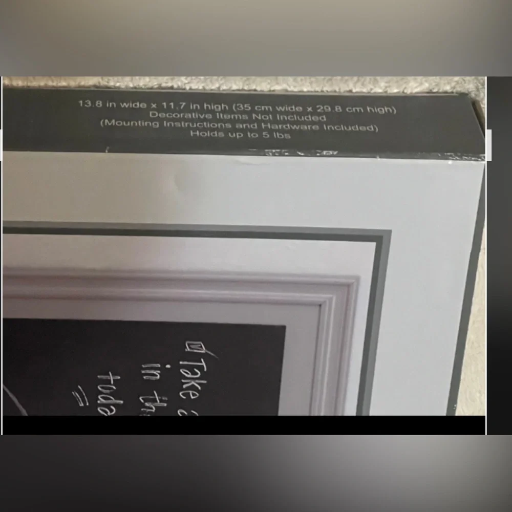 Gray Wall Shelf with Chalkboard 13.8 in x 11.7 in
